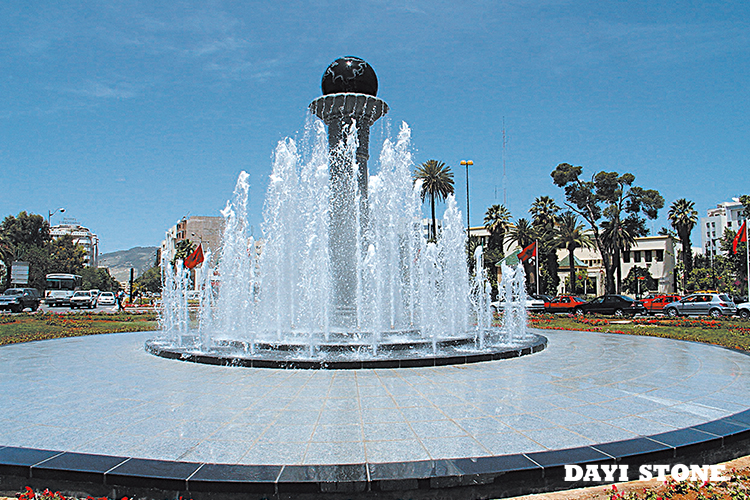 Natural Stone Granite Landscape Project-Square Fountain Ball,Height 850cm Ball Diameter 160cm - Dayi Stone